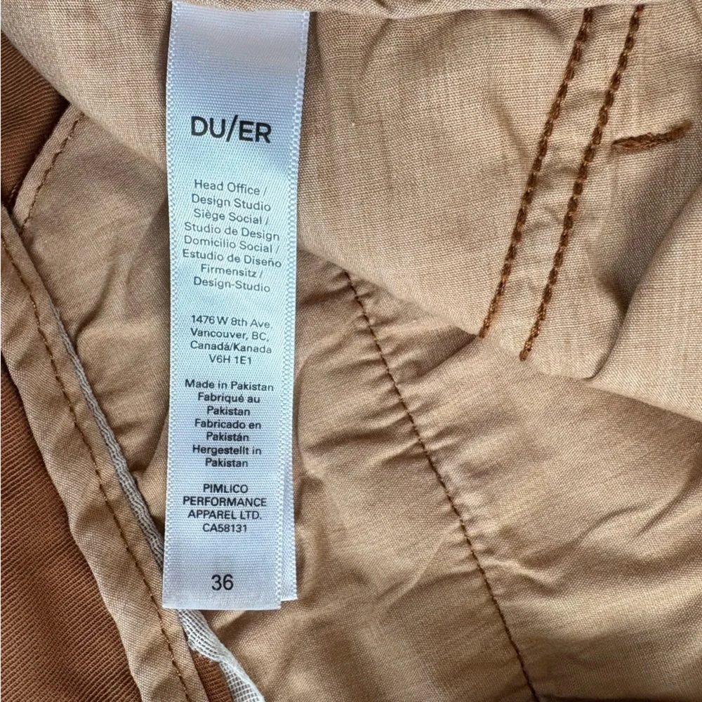 DU/ER Live Lite Adventure Shorts Mens Sz 36 Orange Cargo Canvas 10